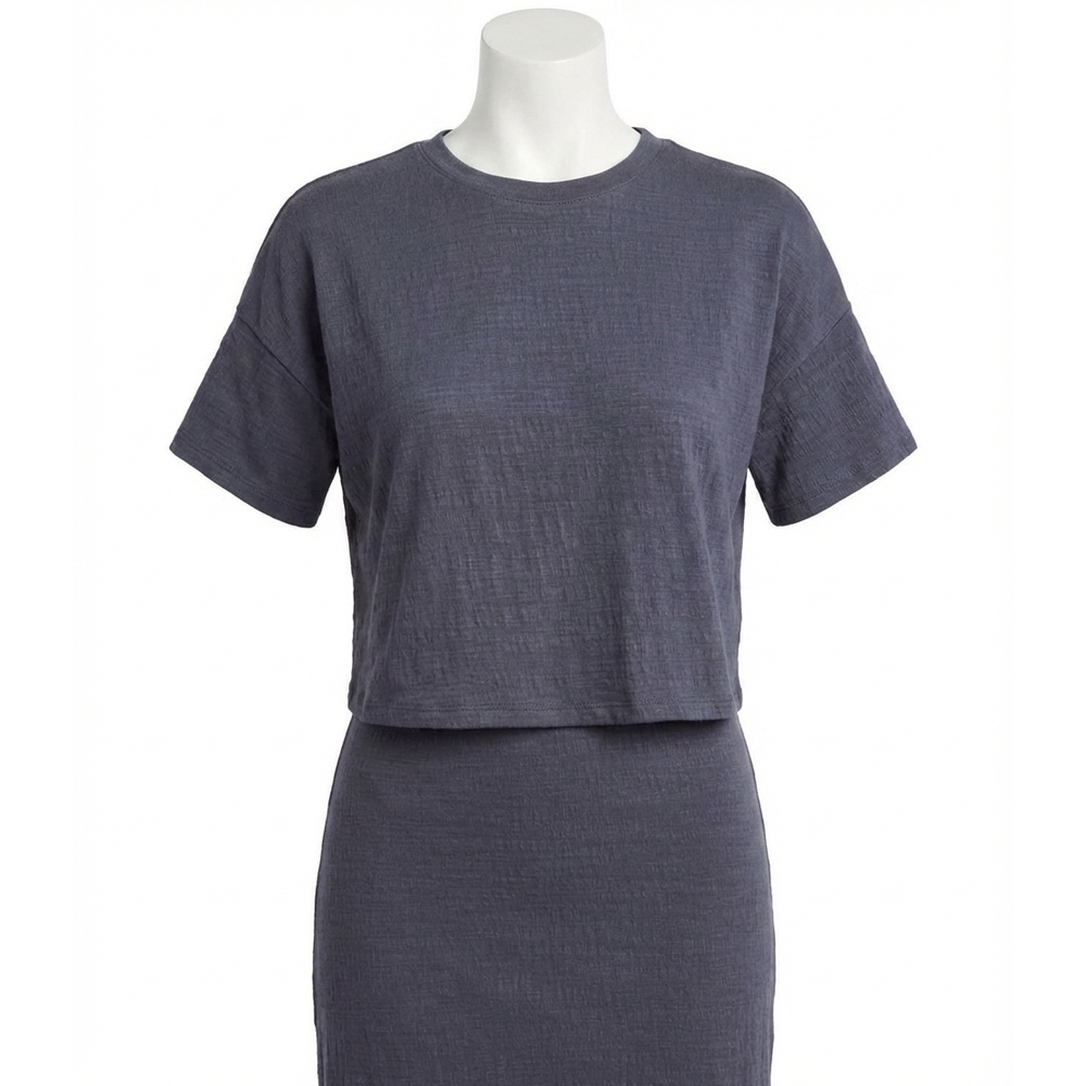 NEW Z SUPPLY sway textured cropped tee in worn blue